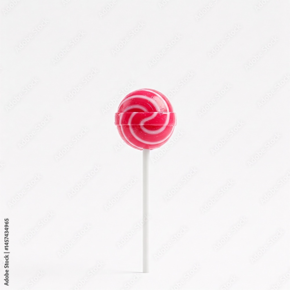 Pink round lollipop on a stick isolated on a white background. Pink round lollipop on a stick isolated on a white background.