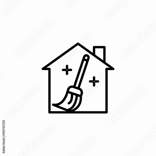 home cleaning icon sign vector
