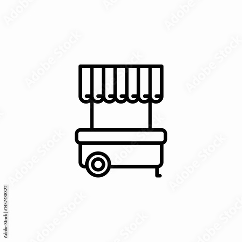 luggage trolley icon sign vector