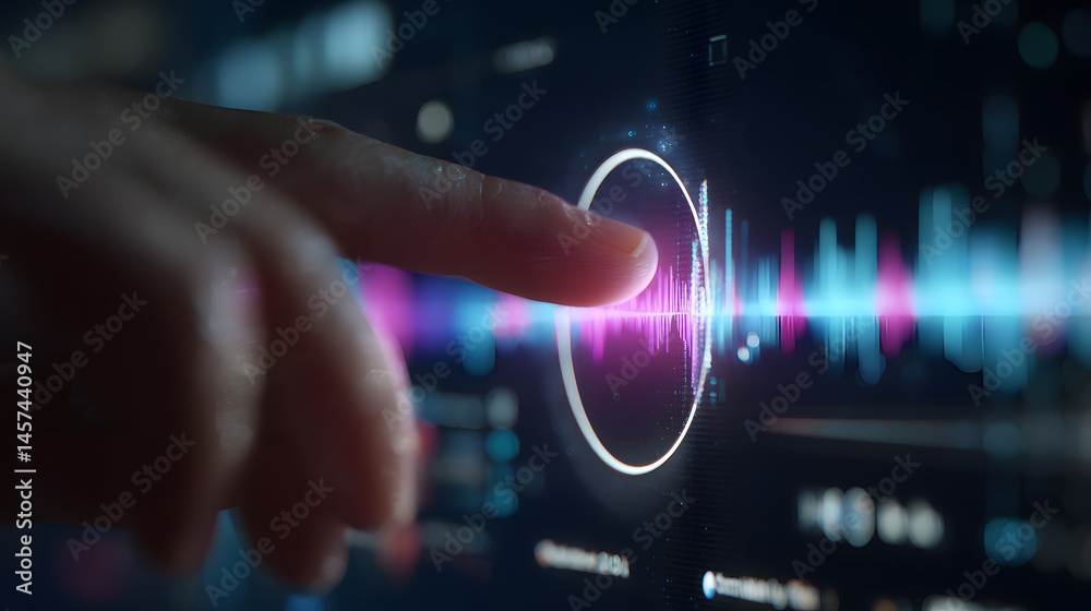 Fototapeta premium Selecting Music Tracks Digital Audio Interface & User Interaction