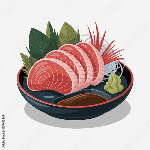 Sashimi Plate with Fresh Salmon and Wasabi Dip