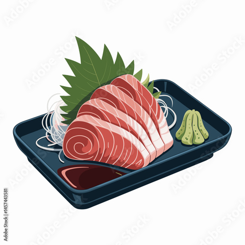 Sashimi Plate with Fresh Salmon and Wasabi Dip