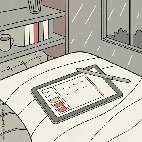 Remote Work and Online Learning Environments – Modern, Minimal, and Faceless Home Office Scenes