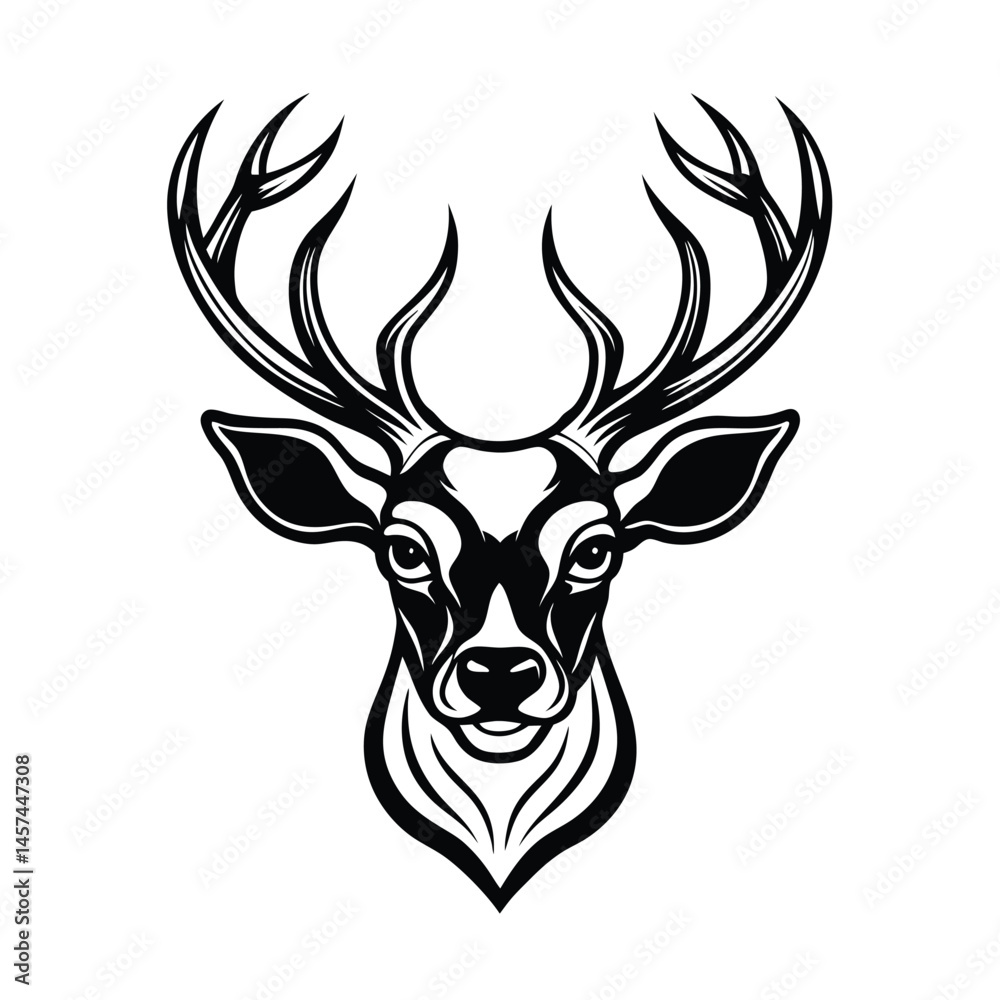 deer head line art vector silhouette deer head line art vector silhouette