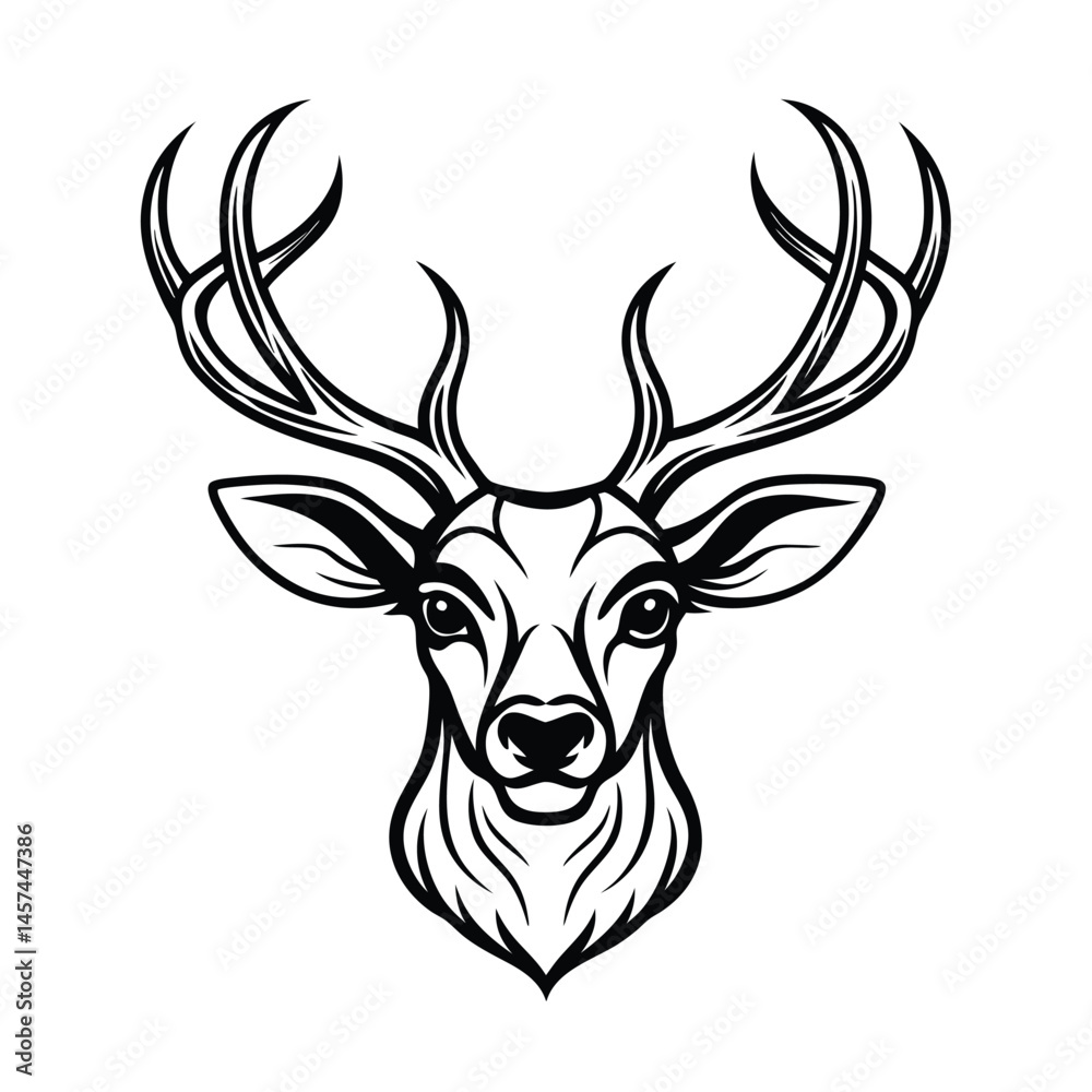 deer head line art vector silhouette deer head line art vector silhouette
