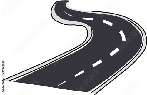 Winding Road - Hand-drawn traffic and road safety icon, perfect for transport infographics, driving guides and city design