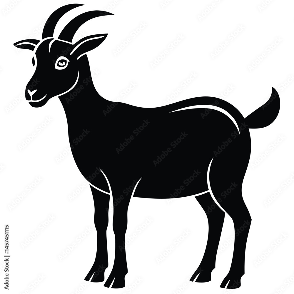 Fototapeta premium vector silhouette of a goat