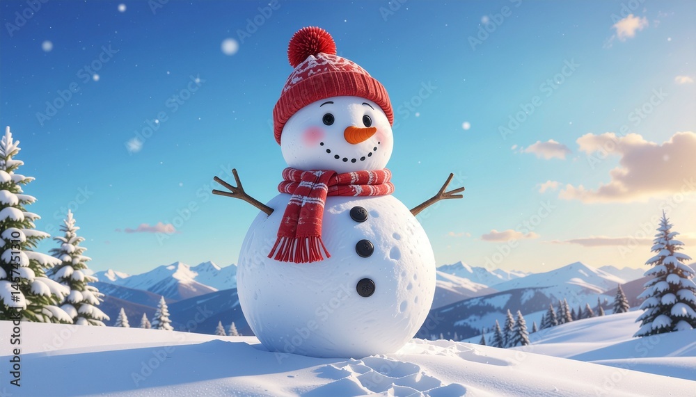 snowman in the snow