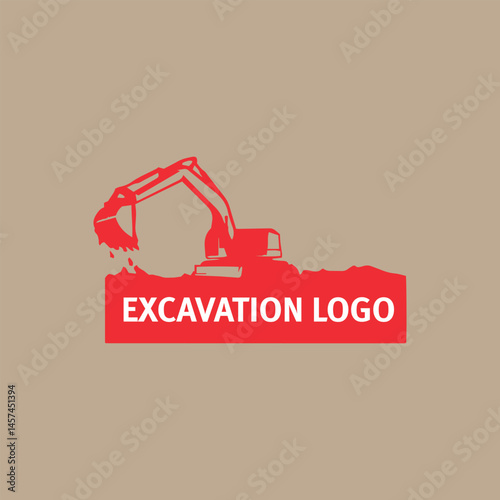 excavating logo design vector