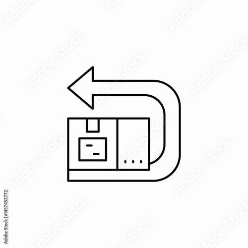 delivery return arrow icon sign vector