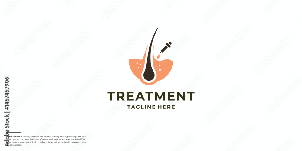 Obraz premium Hair care with drop oil vitamin icon logo vector illustration.