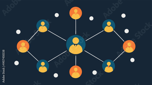 Chain Reaction A series of connected dots representing individuals with some dots glowing to signify the spread of extremist ideas. Arrows point from the glowing dots to the others