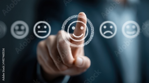 Customer service satisfaction and success concept, visualized with elements representing positive feedback and efficient support, showcasing client success stories