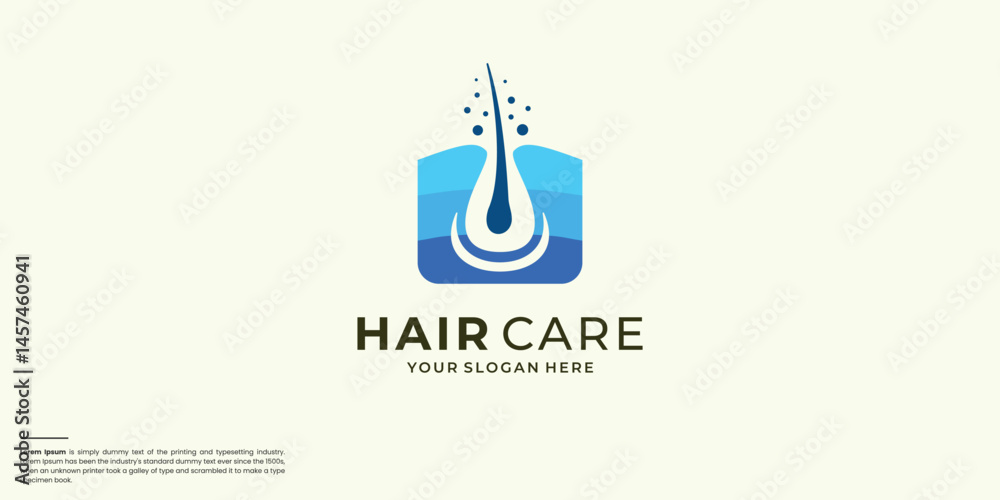Fototapeta premium Hair growth logo design with creative drip concept.
