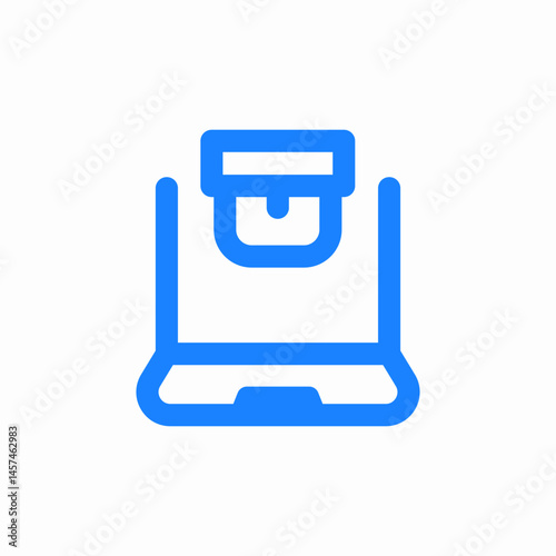 delivery laptop computer packaging icon sign vector