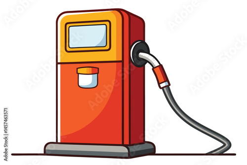 Cartoon Fuel Dispenser Gas Station Pump Filling Station Petrol Illustration Vector