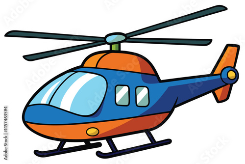 Cartoon Helicopter Illustration Isolated On White Background Perfect For Children