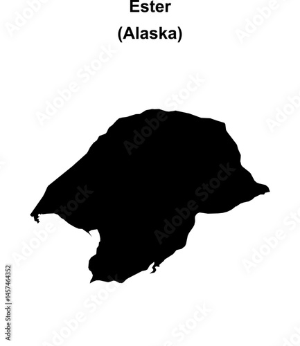 Ester (Alaska) blank outline map