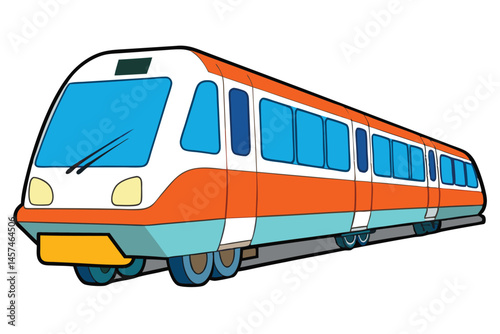 Colorful Cartoon Commuter Train Vector Illustration Design Transport And Travel
