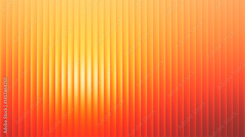 Glowing golden sunset light with summer energy. Vibrant orange and yellow gradient lines with fractal glass effect create radiant pattern full of sunshine and joy. Perfect for bright seasonal design