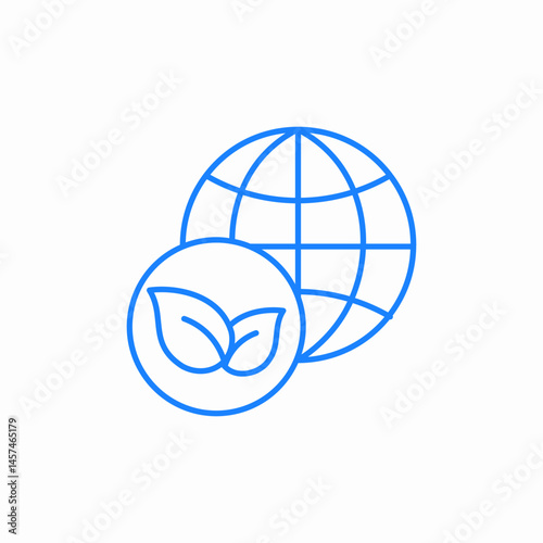 green planet or sustainable development for the world icon sign vector