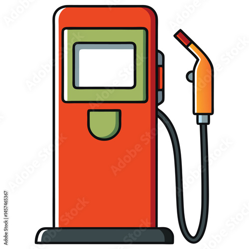 Retro Cartoon Gas Pump Illustration For Petrol Energy Or Transportation Theme