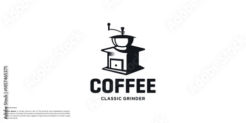 Silhouette vintage coffee grinder logo element inspiration.