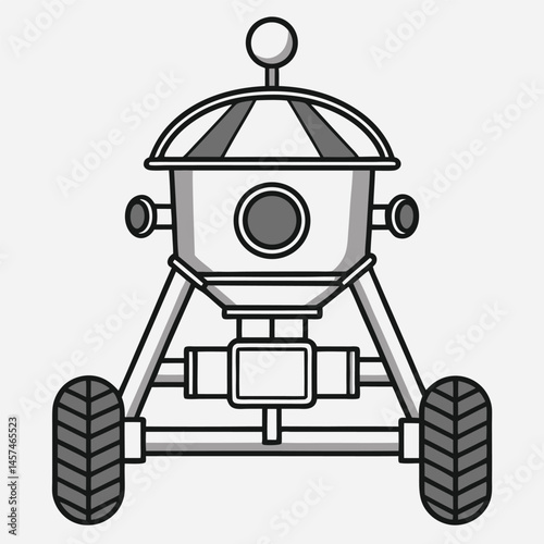 Robotic Lunar Lander Vector Illustration Space Exploration Future Technology Concept
