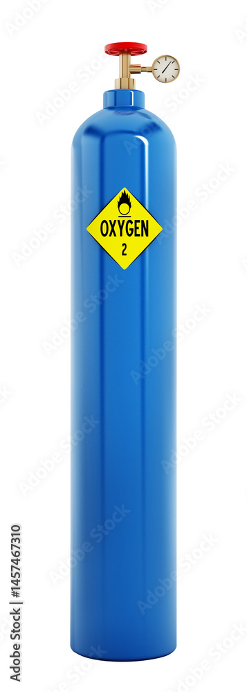 Oxygen tank isolated on transparent background. 3D illustration Oxygen tank isolated on transparent background. 3D illustration