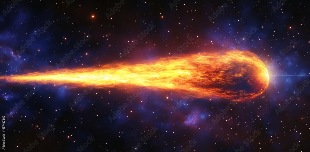 Fototapeta premium A stunning 360-degree nebula panorama in equirectangular projection serves as an environment map in the space background, which is also available in HDRI spherical panorama format, complete with