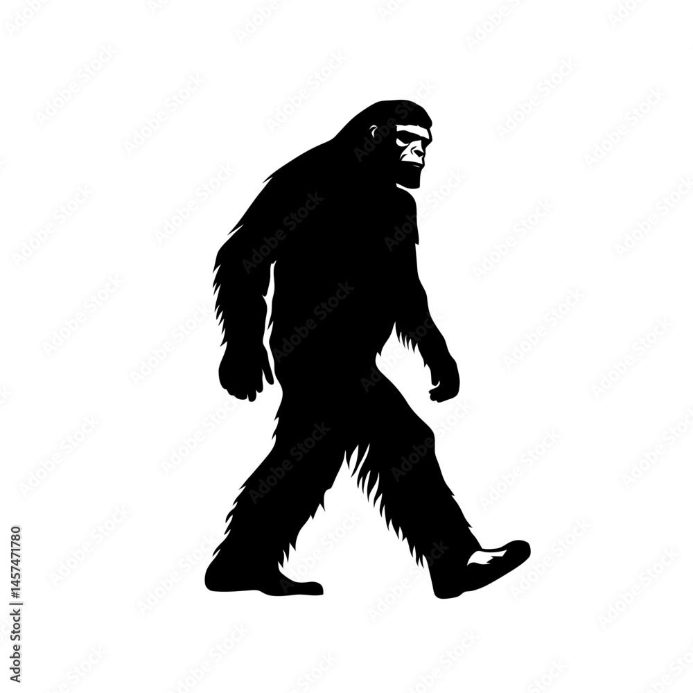 Obraz premium The premium and modern design of bigfoot is available as a transparent silhouette image