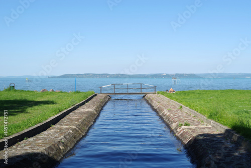Obraz na płótnie Beautiful scenic landscape of lake Balaton in summer, Hungary, Europe w salonie