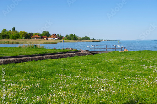 Obraz na płótnie Beautiful scenic landscape of lake Balaton in summer, Hungary, Europe w salonie