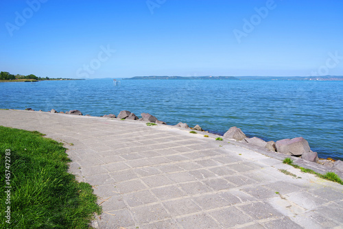 Obraz na płótnie Beautiful scenic landscape of lake Balaton in summer, Hungary, Europe w salonie