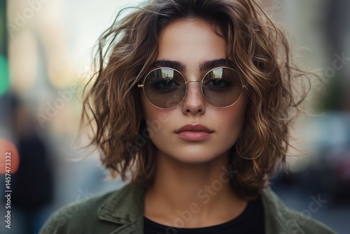 fashion woman sunglasses walking city street afternoon