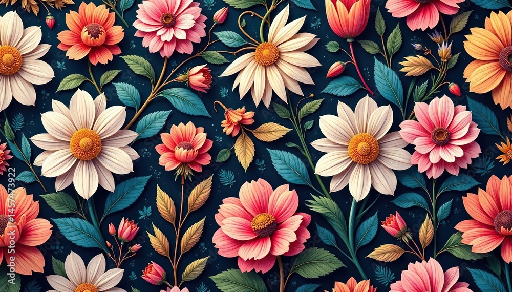 Intricate floral design, repeating seamlessly , floral, orange, monochrome Intricate floral design, repeating seamlessly , floral, orange, monochrome
