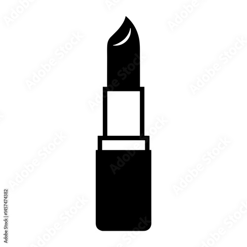 Lipstick icon in bold silhouette style concept of fashion accessories cosmetics and beauty illustration