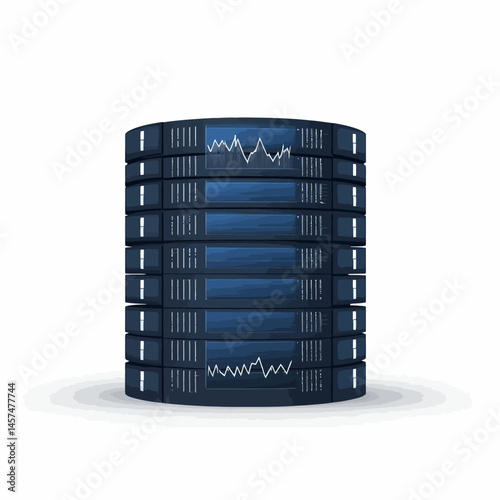 Data vector icon, isolated on white background  -  
