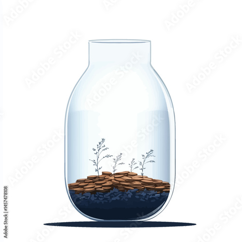 Fund vector icon, isolated on white background  -  