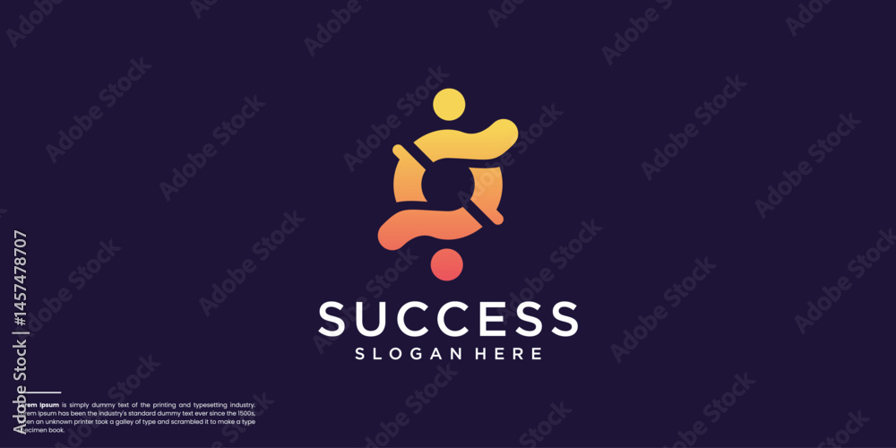 abstract symbol letter S with concept people symbol success business logo. abstract symbol letter S with concept people symbol success business logo.