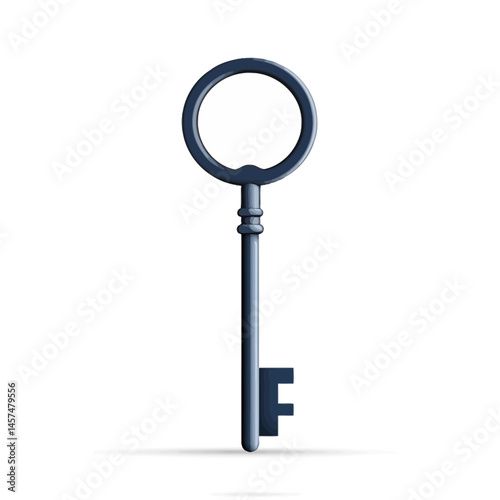 Key vector icon, isolated on white background  -  