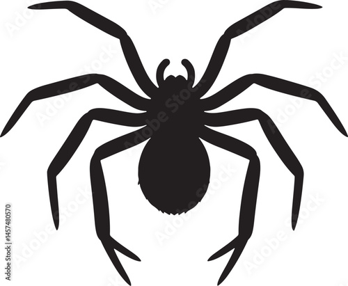 black spider isolated on white background