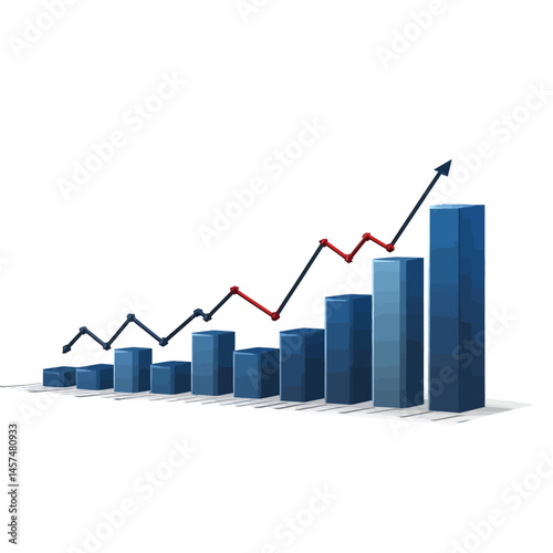 Recession vector icon, isolated on white background  -  