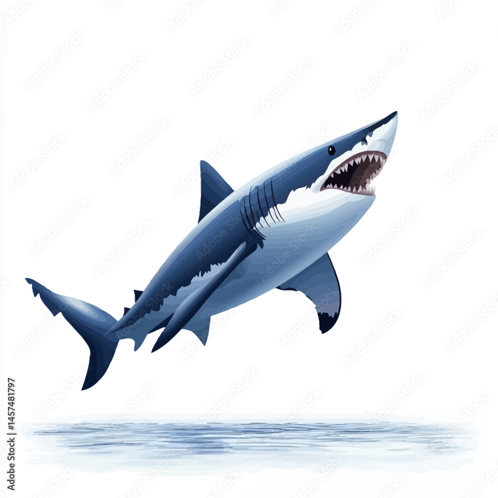 Obraz premium Shark vector icon, isolated on white background - 