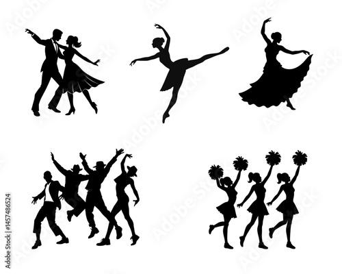 Silhouettes of Diverse Dance Styles in Motion