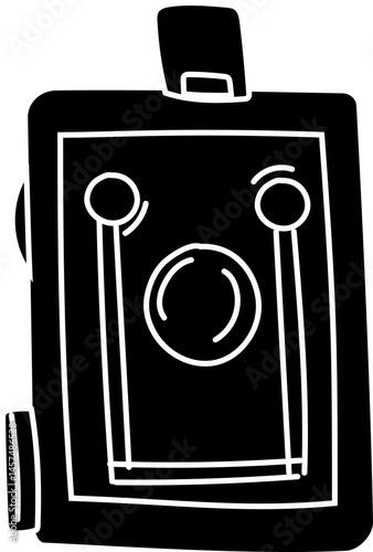Minimalist Compact Camera Icon for Retro Photography Art