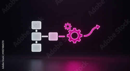 Workflow automation process transforming into gears driving growth with upwar...