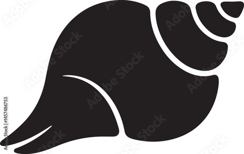 Conch Shell vector icon Silhouettes