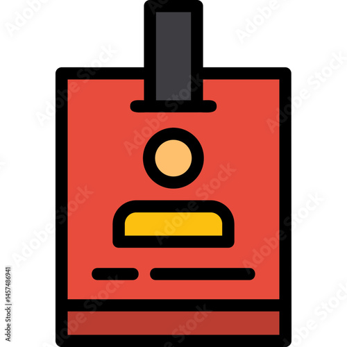 Journalist Badge Line Filled Icon