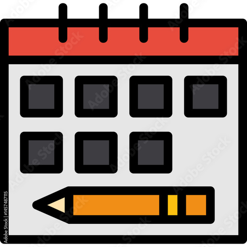 Editorial Calendar Line Filled Icon